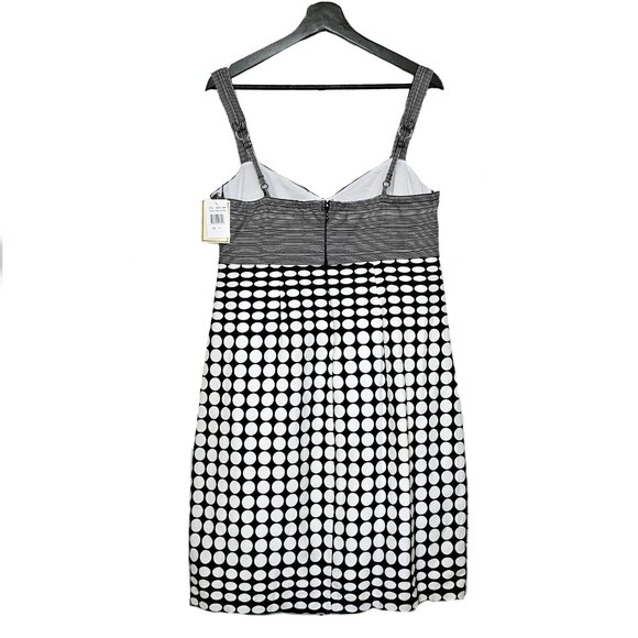 NWT JONATHAN MARTIN Black & White Sleeveless Knee Length Dress Size 16 - Picture 4 of 10